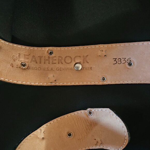 LEATHEROCK 7563 Genuine Leather Belt with Gemstone-studded buckle Sz 34 - Picture 6 of 8